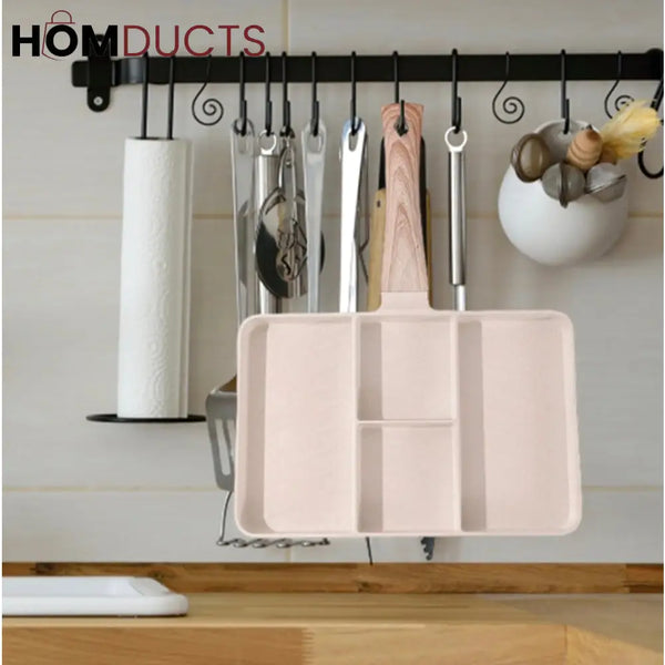 Non Stick 4 Section Divided Grill Frying Pan – Multi Compartment Skillet for Cooking Meat Dumplings & Vegetables