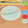 Non-Stick Silicone Dough Rolling Mat with Rolling Pin – Heat-Resistant Insulation Pad for Baking & Pastry Prep