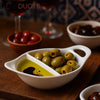 Olive & Oil Ceramic Divided Dish – Tapas Serving Bowl