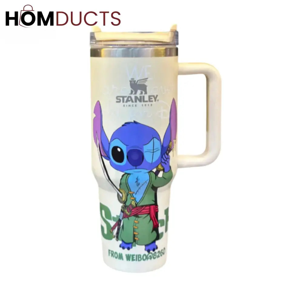 One Piece Zoro x Stitch Stanley Quencher H2.0 Tumbler 40oz – Anime Insulated Travel Mug