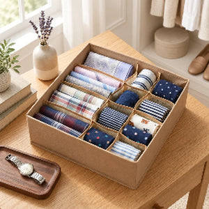 Divided drawer organizer for socks and accessories