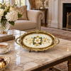Ornate floral oval serving tray