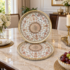 Luxury ornate round serving tray set
