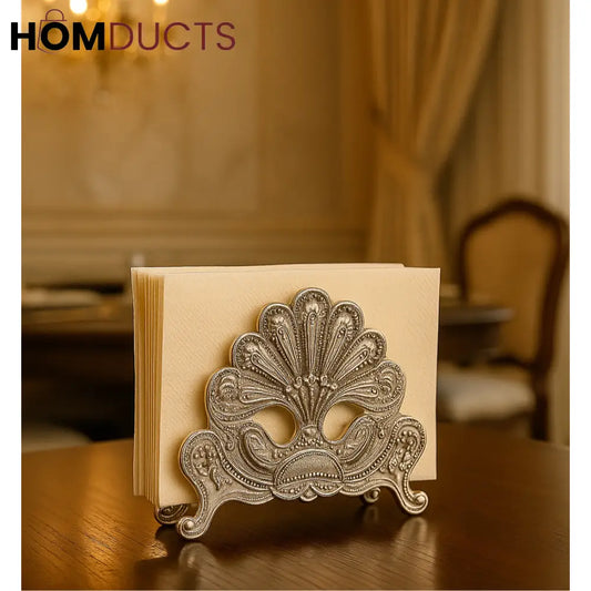 Ornate Silver Napkin Holder – Vintage Decorative Table Accessory