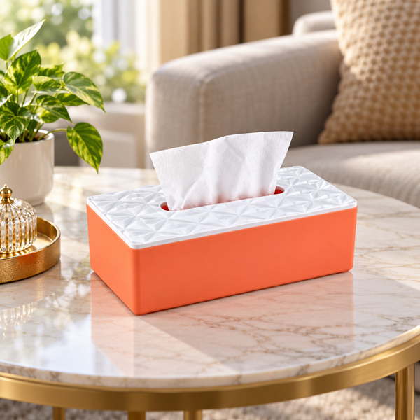 Diamond Texture Plastic Tissue Box for Home & Office lifestyle image