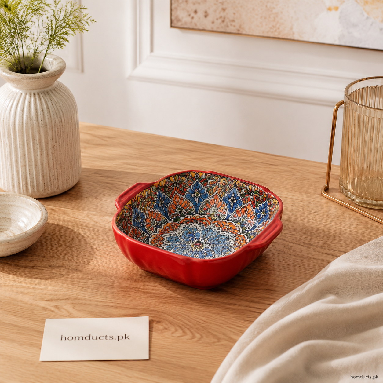 Premium 4-Inch Square Ceramic Piyali