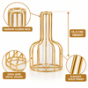 Gold metal wire flower vase dimensions