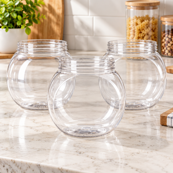 3-Piece Clear PET Plastic Multipurpose Storage Jar Set lifestyle image