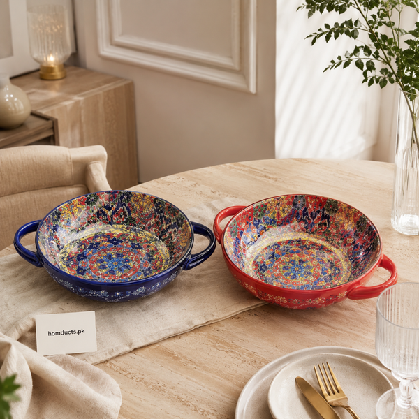 Premium 9.5-Inch Double Handle Ceramic Bowl