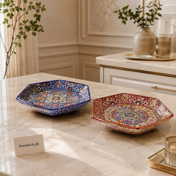 Premium Hexagonal Decorative Ceramic Serving Dish