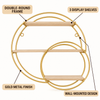 Gold double round wall shelf features