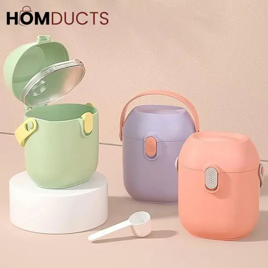 Pastel Baby Formula Dispenser with Scoop – Airtight & Portable Milk Powder Container