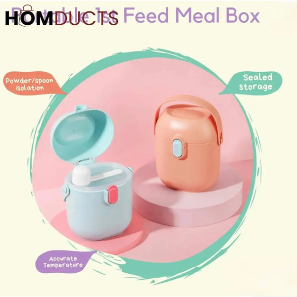 Pastel Baby Formula Dispenser with Scoop – Airtight & Portable Milk Powder Container