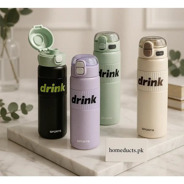 Pastel Flip-Top Sports Water Bottle – Leak-Proof & Travel Friendly