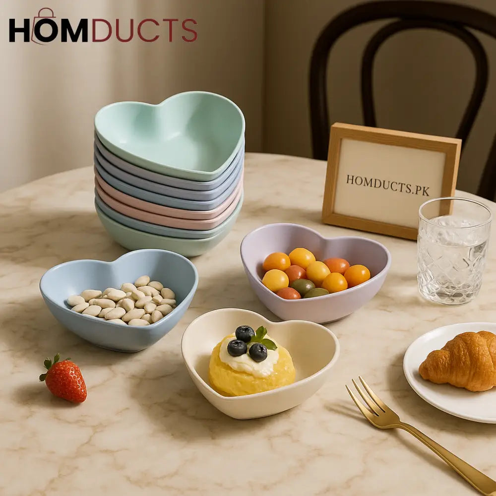 Pastel Heart Shaped Bowl Set – Premium Luxury Dining & Serveware