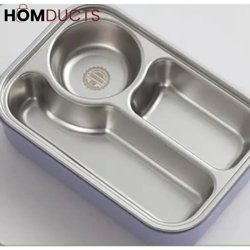 Pastel Luxe Bento Lunchbox – 3-Compartment Stainless Steel Food Container