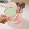 Pastel Rotating Makeup Organizer with Brush Holder