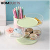 Pastel Rotating Makeup Organizer with Brush Holder