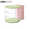 Pastel Rotating Makeup Organizer with Brush Holder