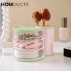 Pastel Rotating Makeup Organizer with Brush Holder