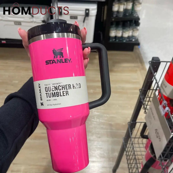 Pink Stanley Quencher H2.0 Tumbler 40oz - Insulated Hydration Mug’