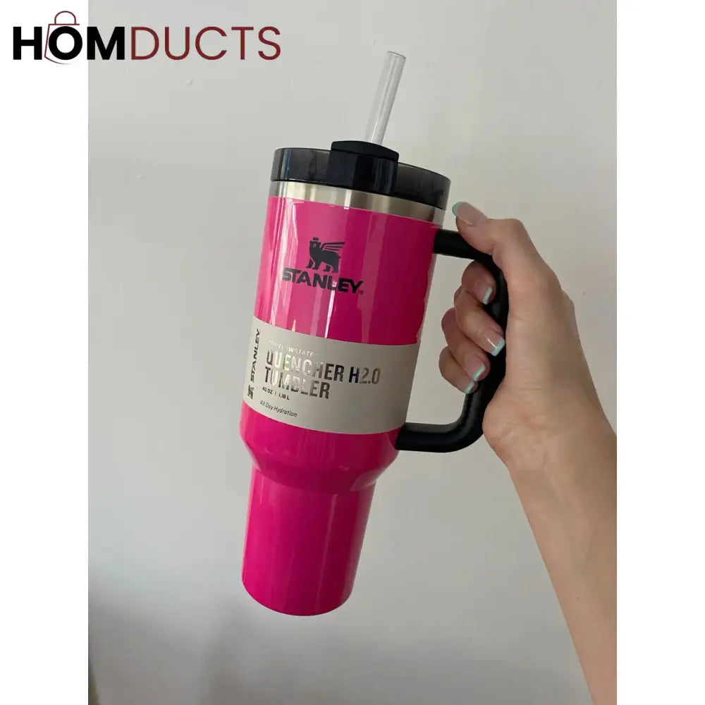 Pink Stanley Quencher H2.0 Tumbler 40oz - Insulated Hydration Mug’