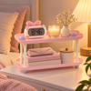 Pink two-tier cloud rectangle organizer for bedside storage