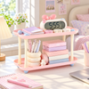 Pink two-tier cloud rectangle organizer for study desk storage