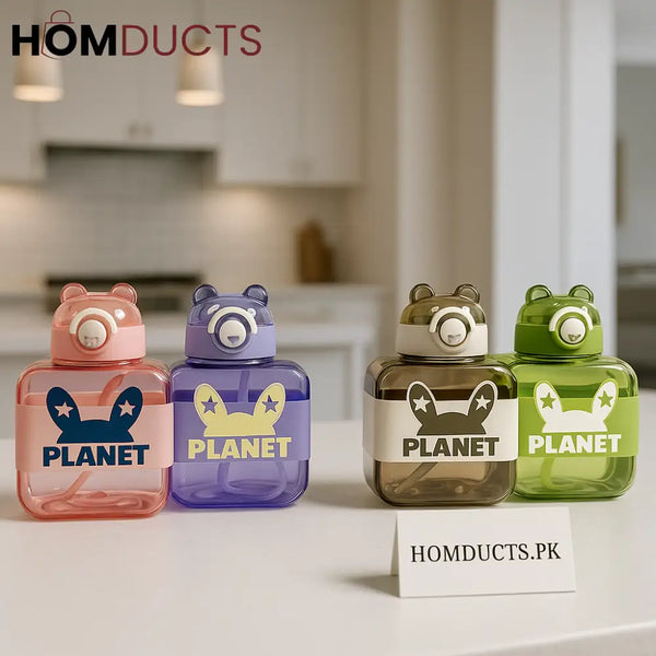 Planet Bear Water Bottle with Strap – Cute Leakproof Kids & Travel Bottle