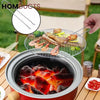 Portable Charcoal Grill with Wood Handles – Outdoor Tabletop BBQ for Camping & Picnics