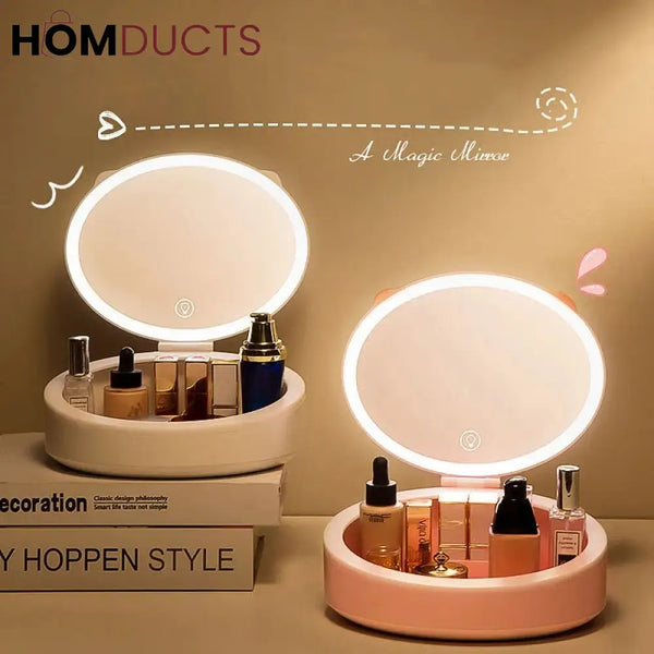 Portable Led Makeup Mirror J & C Organizer