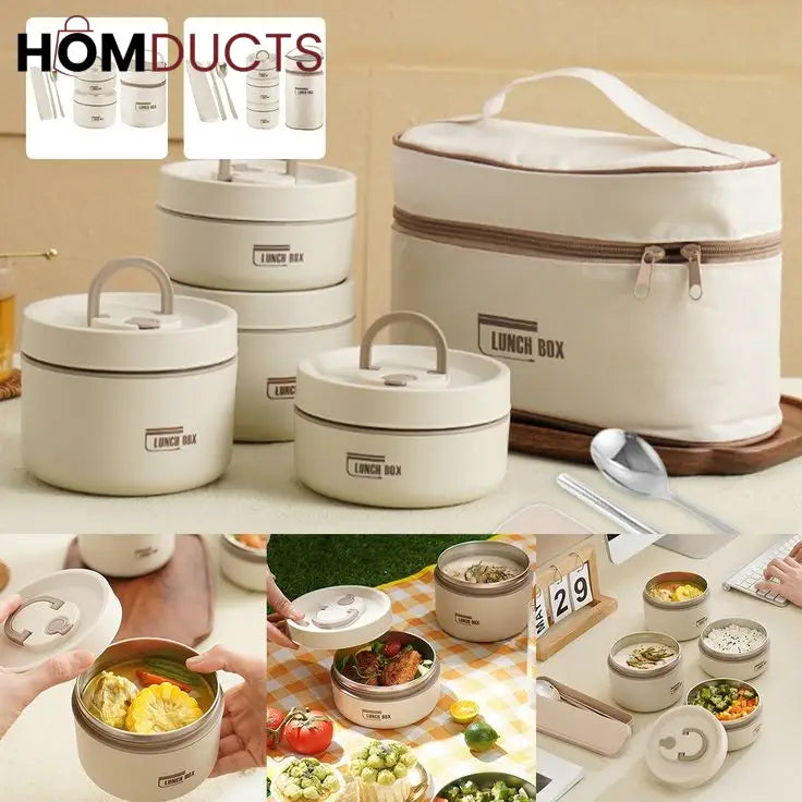 Portable Lunch Box With Insulated Bag