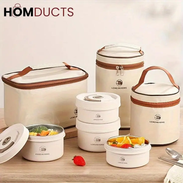 Portable Lunch Box With Insulated Bag