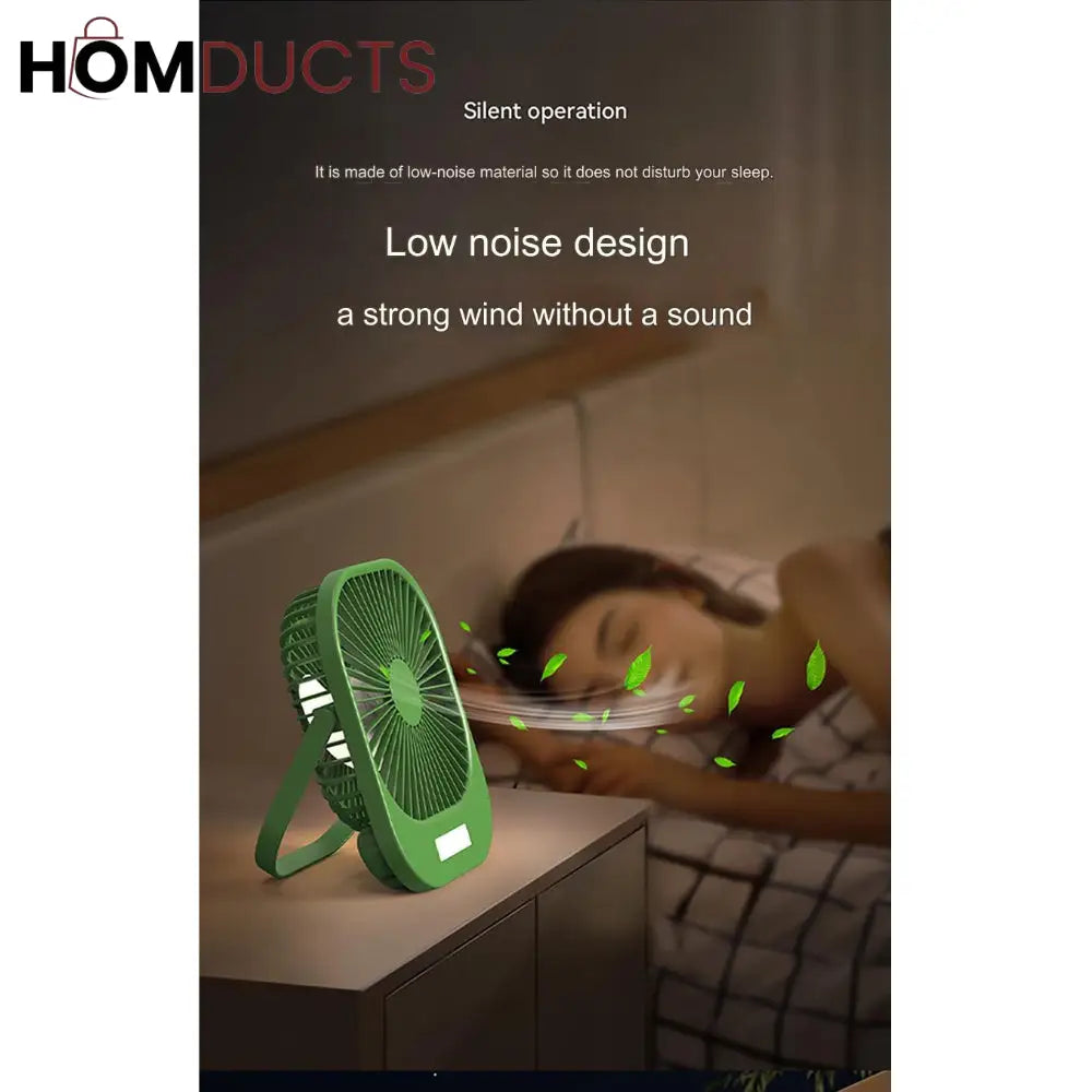 Portable Mini Fan with Super Wind Power, 3-Speed & LED Torch