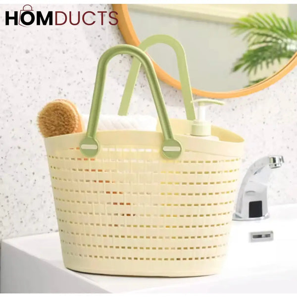 Portable Handheld Picnic Basket, Handheld Kitchen  Grocery Basket, Multipurpose Laundry Basket, Creative Hollow Out Shower Basket