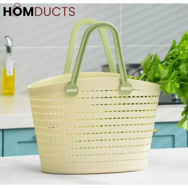 Portable Handheld Picnic Basket, Handheld Kitchen  Grocery Basket, Multipurpose Laundry Basket, Creative Hollow Out Shower Basket
