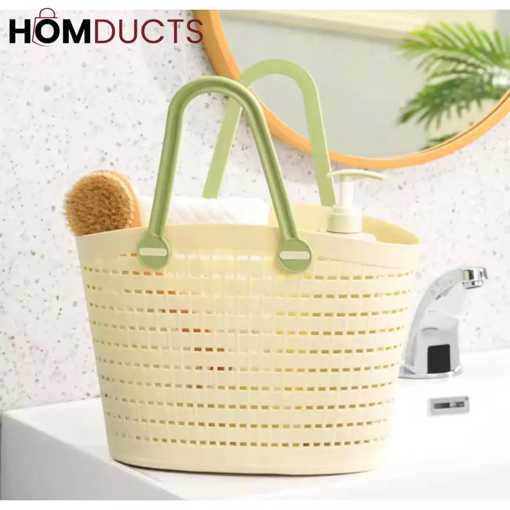 Portable Handheld Picnic Basket, Handheld Kitchen  Grocery Basket, Multipurpose Laundry Basket, Creative Hollow Out Shower Basket
