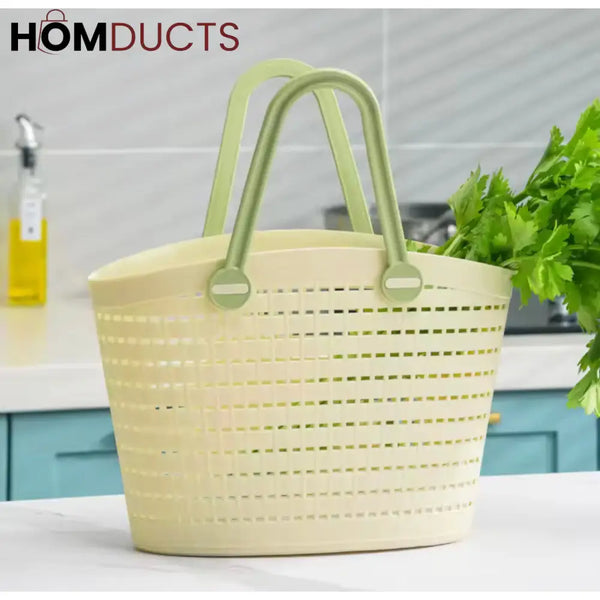 Portable Handheld Picnic Basket, Handheld Kitchen  Grocery Basket, Multipurpose Laundry Basket, Creative Hollow Out Shower Basket