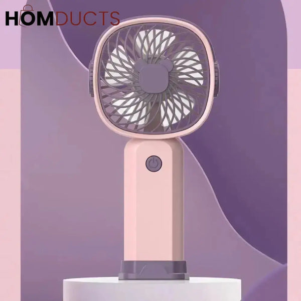Portable USB Rechargeable Mini Fan with Phone Holder | Fast Charging Handheld Travel & Office Fan