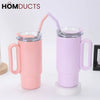 Premium 1200ml Insulated Stainless Steel Tumbler with Handle & Straw