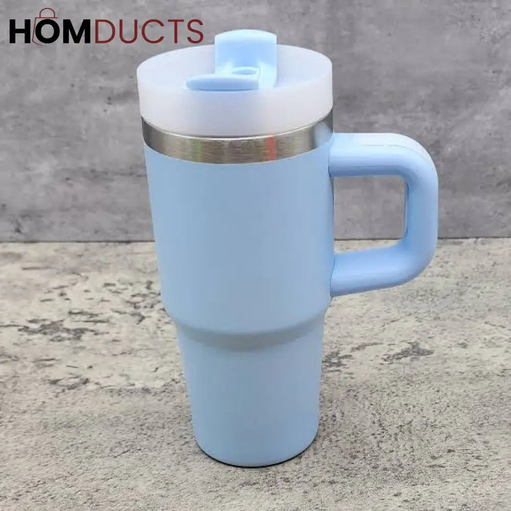 Premium 20oz Stainless Steel Tumbler with Handle Lid & Straw - Insulated & Portable Tumbler