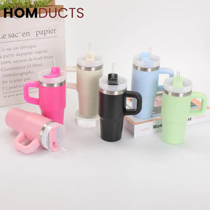 Premium 20oz Stainless Steel Tumbler with Handle Lid & Straw - Insulated & Portable Tumbler
