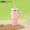 Premium 20oz Stainless Steel Tumbler with Handle Lid & Straw - Insulated & Portable Pink Tumbler