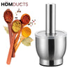 Premium 304 Stainless Steel Garlic Press & Pill Crusher - Manual Mortar and Pestle Set Rust-Proof Kitchen Tool