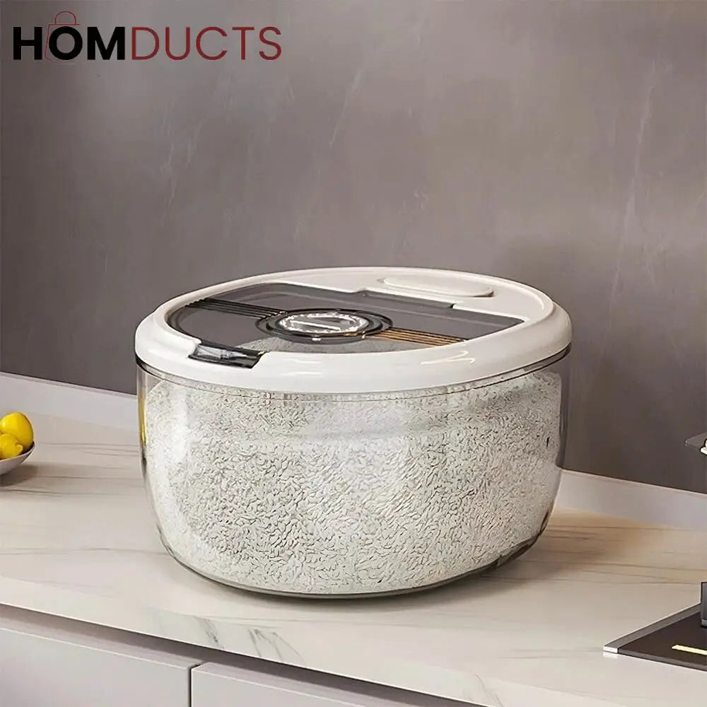 Premium Acrylic Rice Storage Box - Transparent Kitchen Container with Airtight Lid