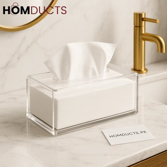 Premium Acrylic Tissue Box Holder – Crystal Clear Modern & Stylish Dispenser