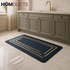 Premium Anti Slip Mat – Navy Blue with Gold Accents | 56 x 118 cm | Luxury Kitchen & Home Floor Mat