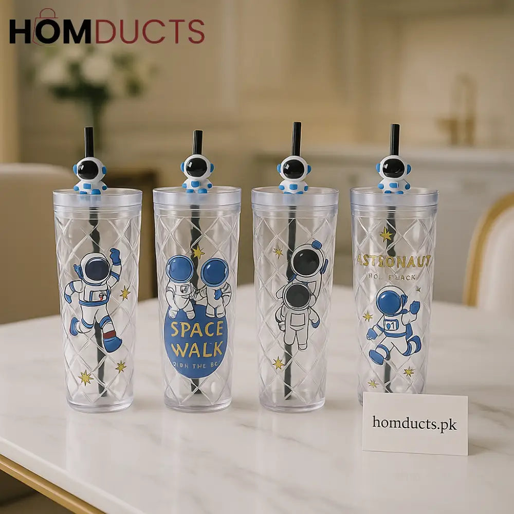 Premium Astronaut Space Walk Tumbler Set – Double-Wall Insulated with Straw