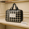 Premium Black & Silver Diamond Pattern Travel Bag – Luxury Hand Carry Tote