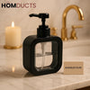 Premium Black Square Liquid Soap Dispenser – Modern Refillable Pump Bottle